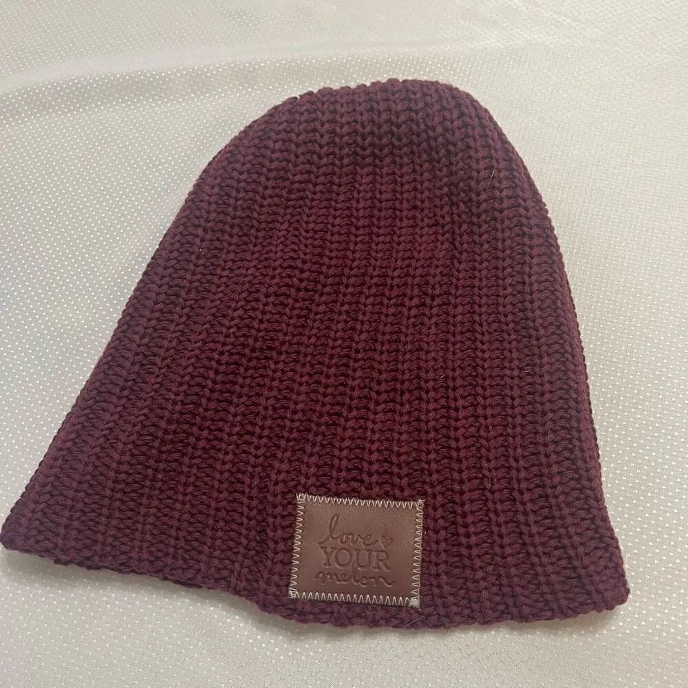 Love Your Melon Maroon Beanie Hat New